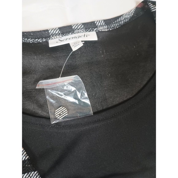 Serengeti Women Sz 1X Elegant Floral Roses Embossed Glitter Overlay Top - Picture 14 of 16